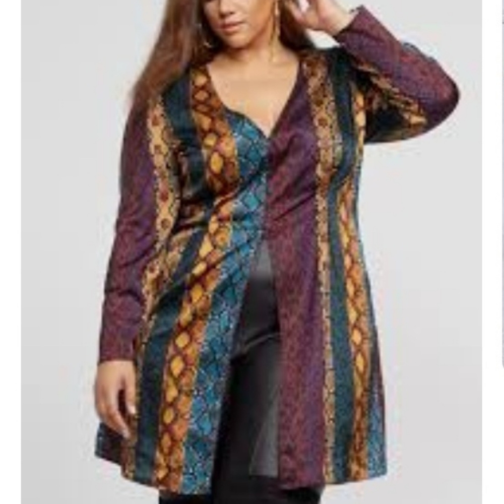 FTF Plus Tasha Animal Print Blouse